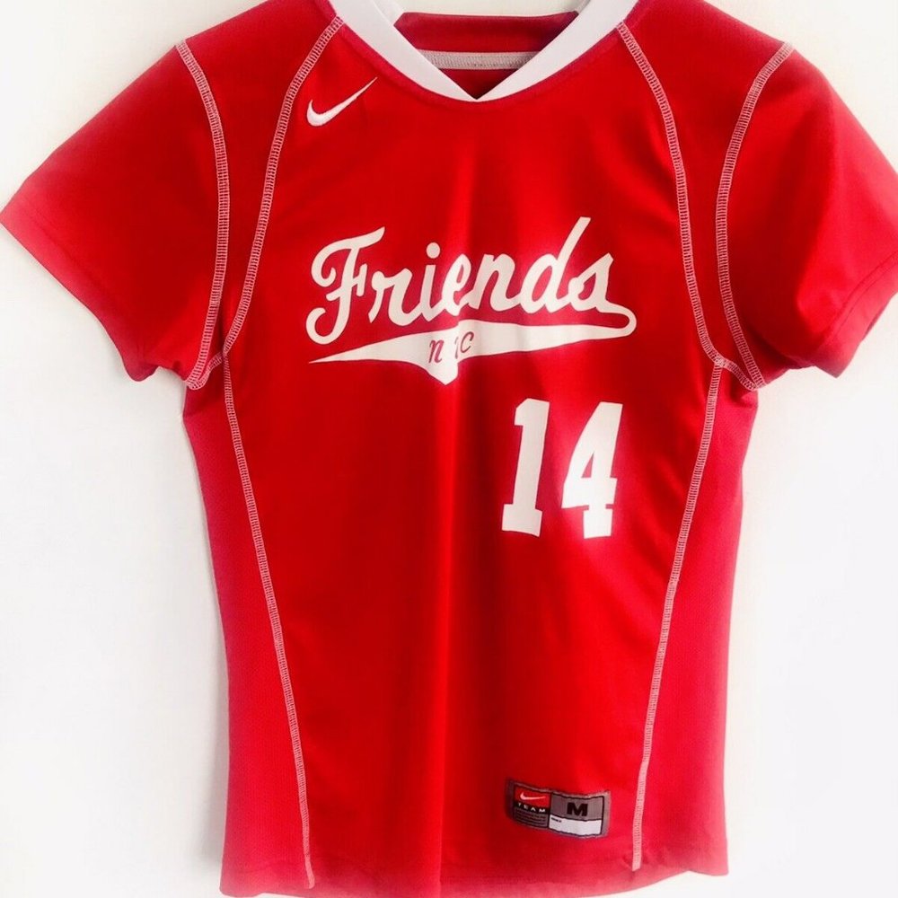 Nike Youth Sz Medium 8 - 10 NYC Friends Red Dri Fit Player 14